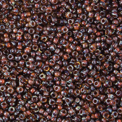 45-1194502.SLC.jpg 11/0 Seed Beads - Picasso Dark Amber Transparent 22g Image
