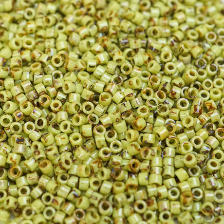 45-1132265.SLC.1.jpg Delica Bead - Picasso Chartruse Matte DB2265 Image