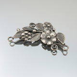36mm Large Deco Flower Link - Silver Plate