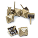 Upholstery Tack - 5/8" Rustic Pyramid, Antique Brass