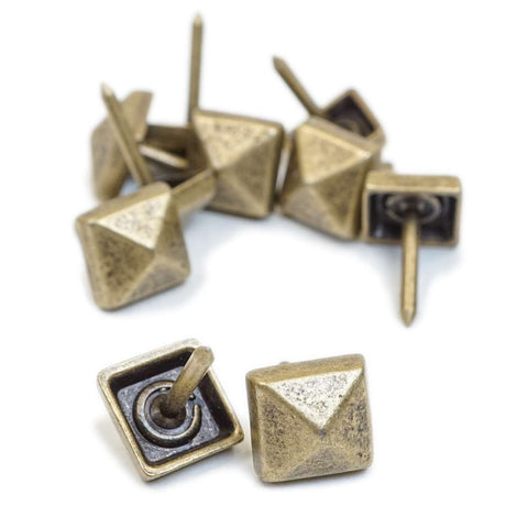 TCKPA.SLC.1.jpg Upholstery Tack -  5/8" Rustic Pyramid Antique Brass Image