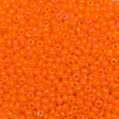229-1025.SLC.1.jpg Seed Beads 10/0 Opaque Orange AB - 20g Image