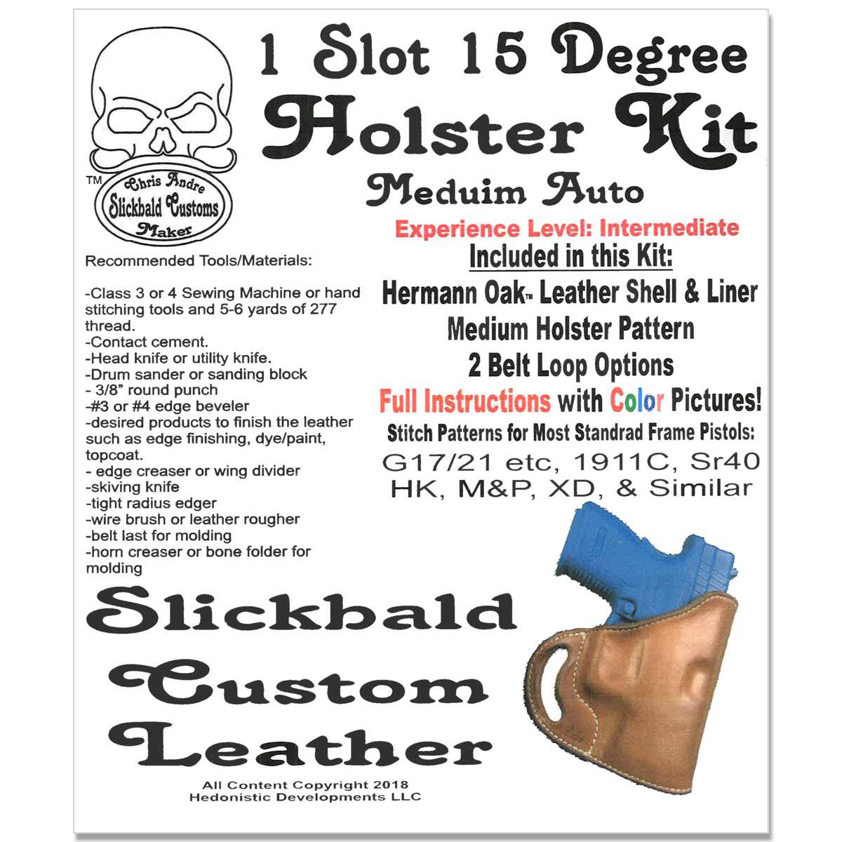 1SHK.Medium Auto.01.jpg Slickbald Holster Kits - 1-Slot Image