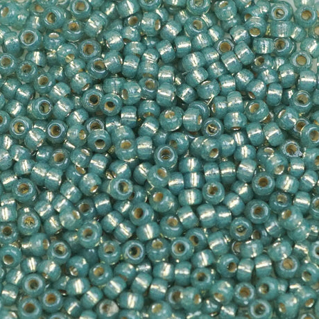 45-1194241.SLC.1.jpg 11/0 Seed Bead - Duracoat Silver Lined Dyed Dark Mint 23g Image