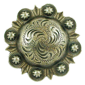 1 1/4" Spiral Berry Concho - Old Silver