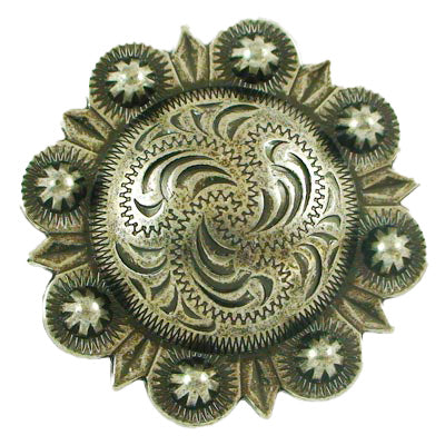 115-86102.SLC.jpg 1 1/4" Spiral Berry Concho - Old Silver Image