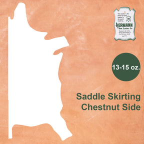Hermann Oak Saddle Skirting Side - Chestnut 13-15 oz, additional view