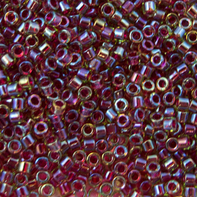 45-1131748.SLC.jpg Delica Bead - Cranberry Lined Chartruse AB DB1748 Image