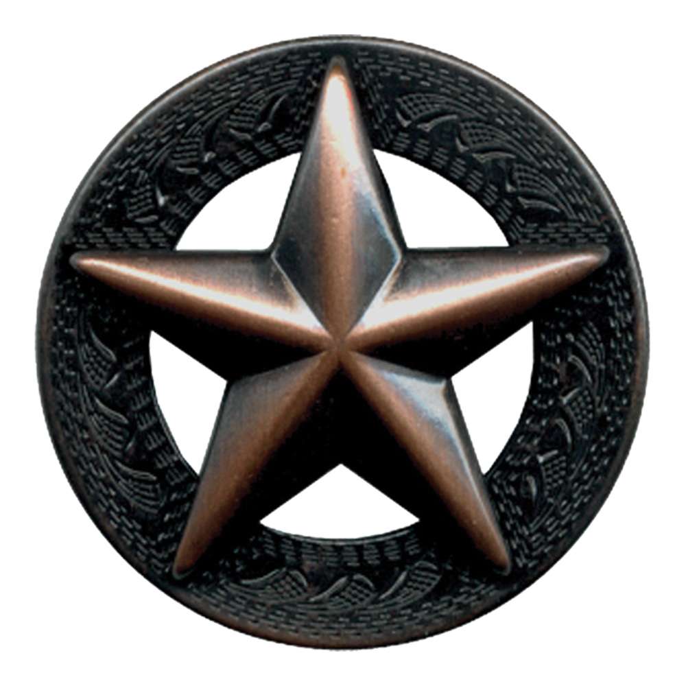 115-100903.SLC.jpg 1" 3D Star Concho - Antique Copper Image