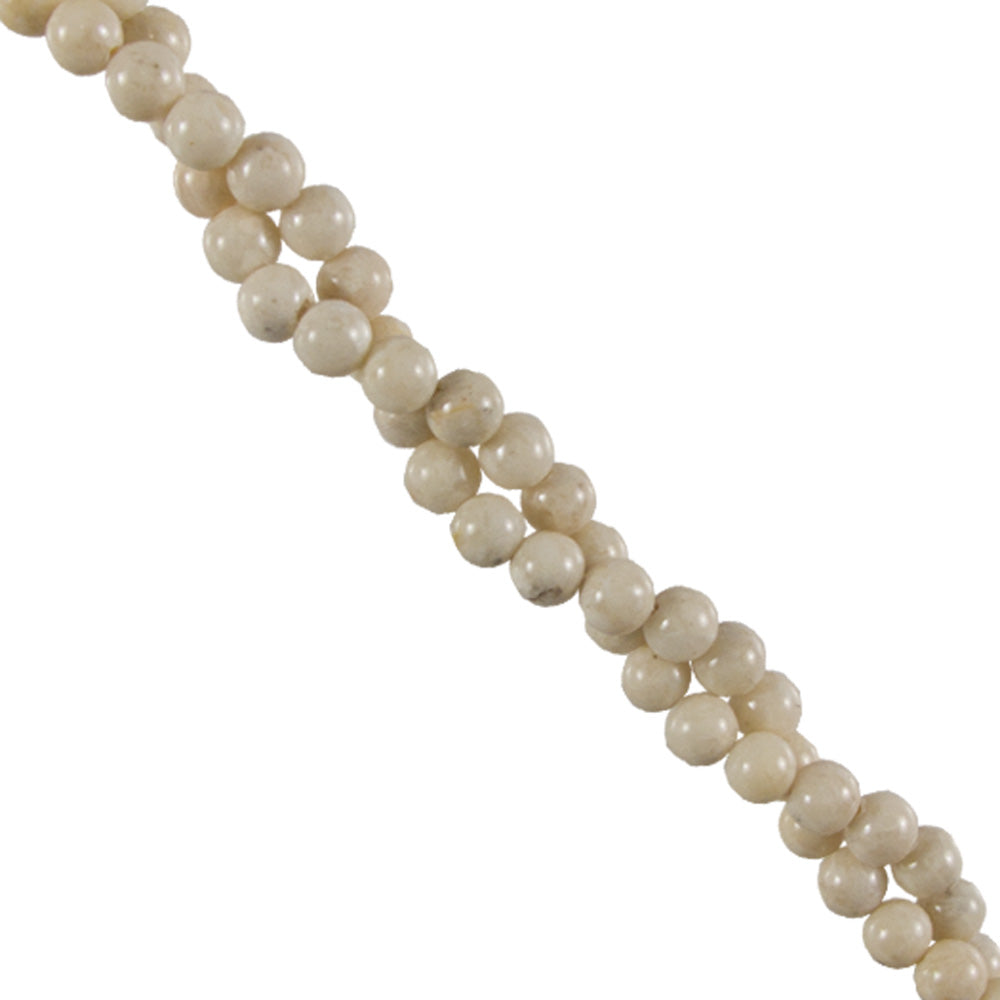 274-4.SLC.jpg 4mm Fossil Round Strand - Ivory Image