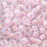 6/0 Seed Beads - Pink Lined Crystal AB 20g