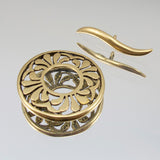 21mm Circular Flower Toggle - Gold Plate