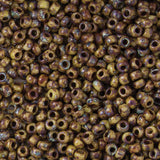 8/0 Seed Beads - Picasso Brown Tan Matte 22g
