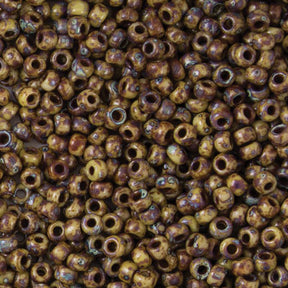 8/0 Seed Beads - Picasso Brown Tan Matte 22g