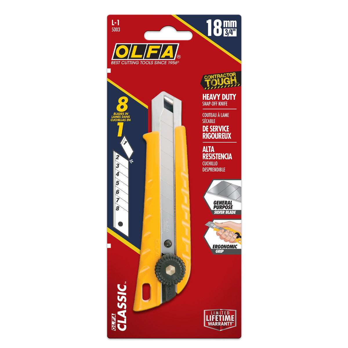 401-5003.SLC.03.jpg 18mm L-1 Ratchet Lock Utility Knife Image