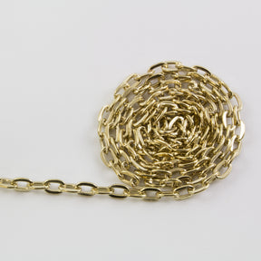 30" Hammered Oval Gold Chain