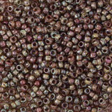 8/0 Seed Beads - Picasso Transparent Light Smoky Topaz 22g