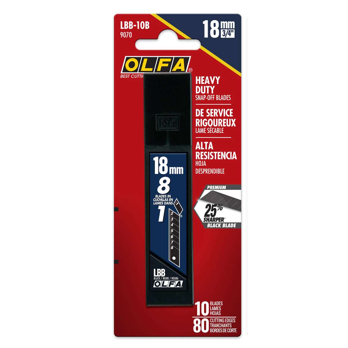 401-9070.SLC.02.jpg 18mm LBB Ultra-Sharp Black Snap Blade - 10 Pack Image