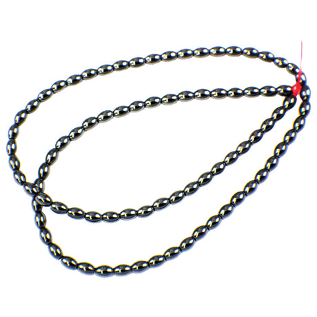 910-6.SLC.jpg Rice Hematite Strand - 3x5mm Image