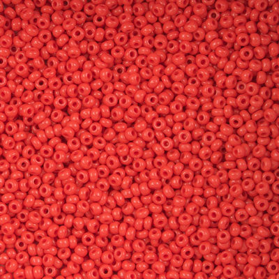 26-110075.SLC.jpg 11/0 Seed Beads - Opaque Red Orange 22g Image