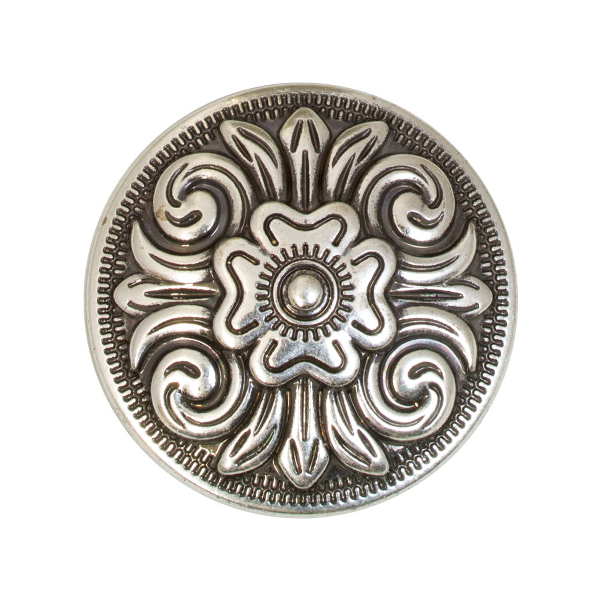 378-741404.SLC.1.jpg 1" Round Diablo Concho - Antique Silver Plate Image