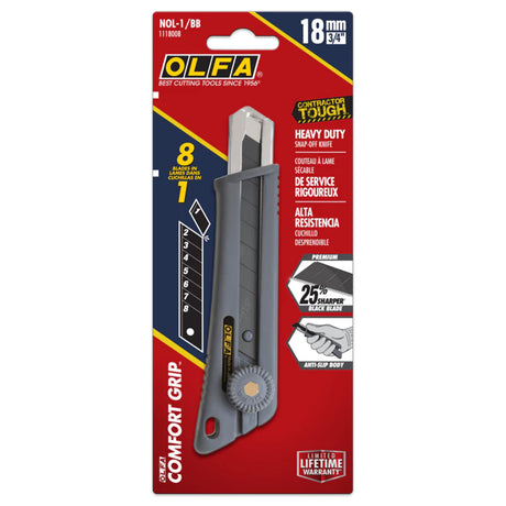 401-9046.SLC.03.jpg 18mm  Rubber-Grip Ratchet-Lock Utility Knife Image