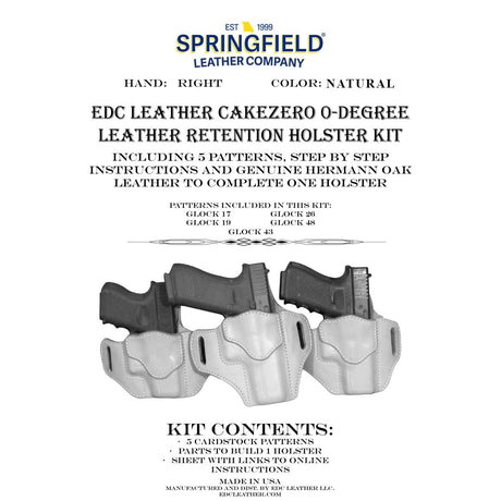 EDCK.Right Hand CakeZero.Glock.jpg EDC Leatherworks Holster Kits Image