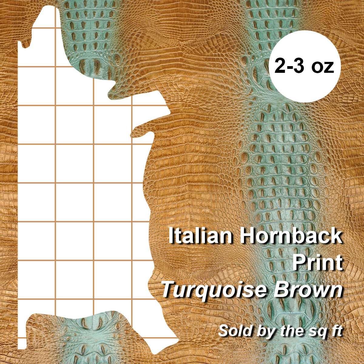 665-1510.SLC.4.jpg Italian Hornback Embossed Side - Turquoise Copper Image