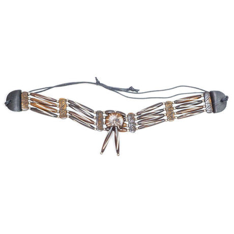 16-5451.SLC.2.jpg Bone Choker - Brown & White W/Drop Image