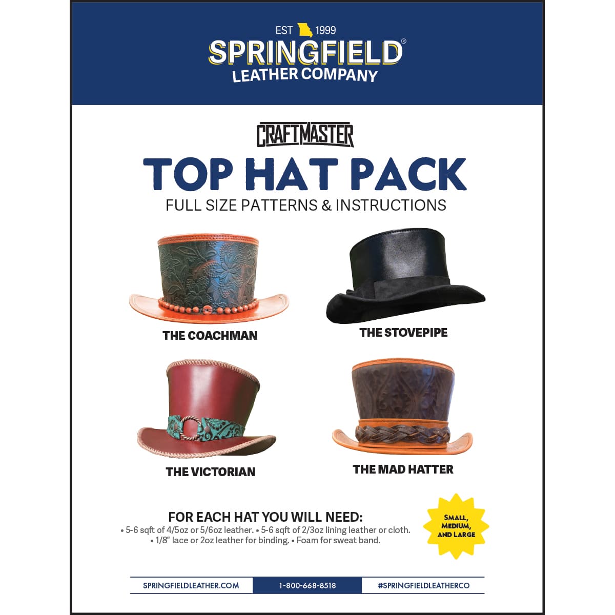 Top Hat Patterns | Springfield Leather – Springfield Leather Co