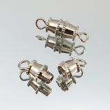 6pk Large Barrel Clasp - Silver Plate
