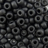 6/0 Seed Beads - Matte Black 20g