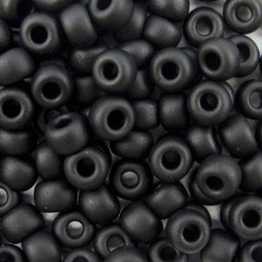 6/0 Seed Beads - Matte Black 20g