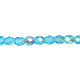 4mm Aqua AB Bead Strand - Firepolished