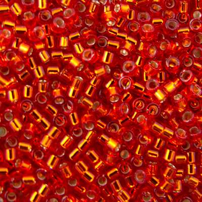 45-113043.SLC.jpg Delica Bead - Red Orange Silver Lined DB043 Image