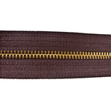 YKK #5 Zipper Tape - Brown/Brass Yard