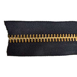 YKK #10 Zipper Tape - Black/Brass Feet