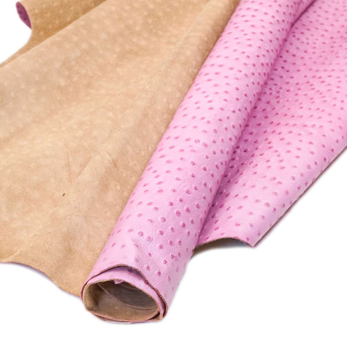 62-63.SLC.01.jpg Ostrich Print on Cow Sides - Hot Pink Image