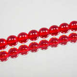 6mm Red Round Glass Bead Strand