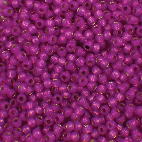 11/0 Silver Lined Hot Pink Alabaster Seed Beads - 20g