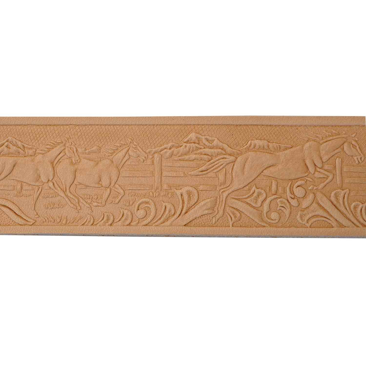 100-456805.SLC.02.jpg 1-1/2" Embossed Horse Name Space Belt Strip Image