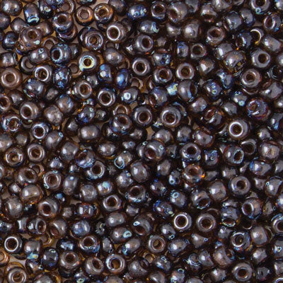 45-894502.SLC.jpg 8/0 Seed Beads - Picasso Dark Amber Transparent 22g Image