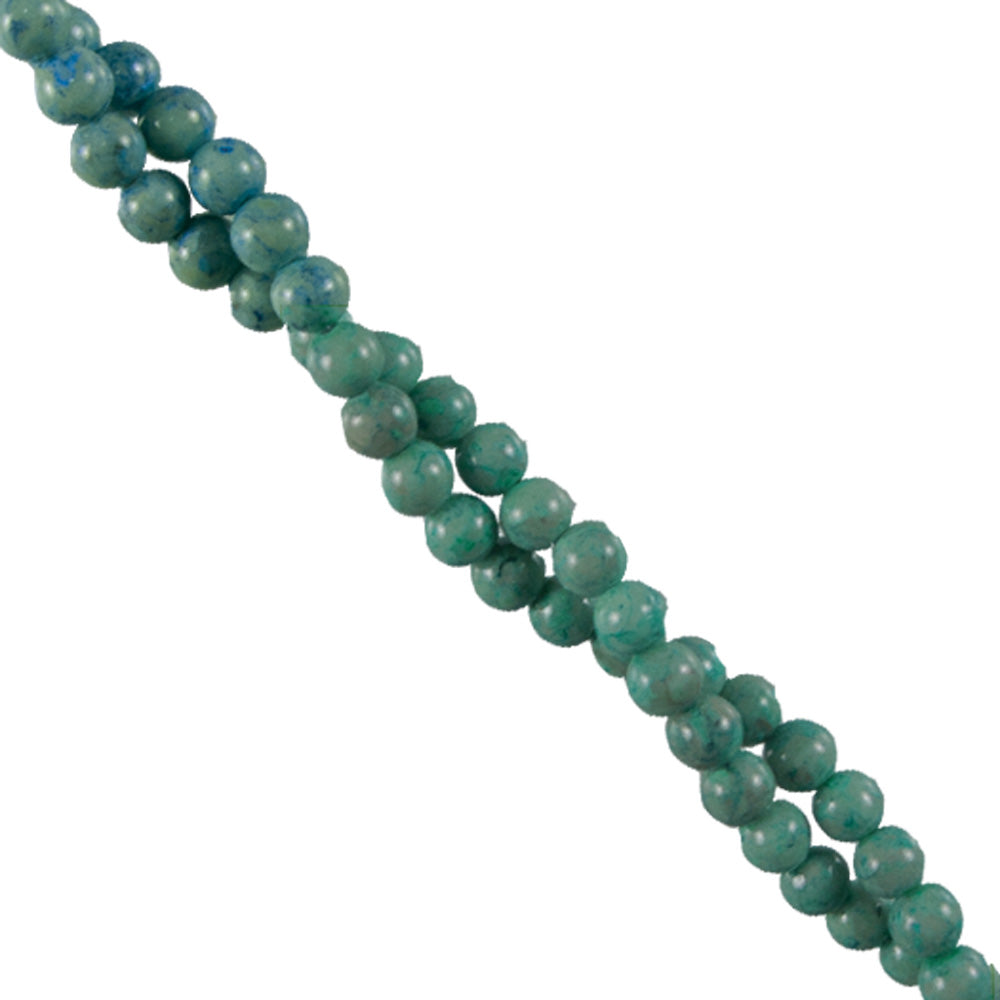 274-9.SLC.jpg 4mm Fossil Round Strand - Turquoise Image
