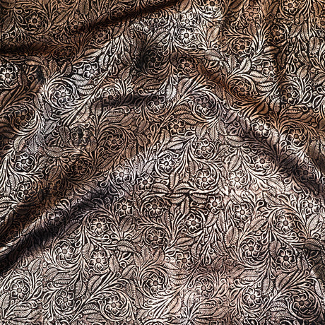 MFC.Rose Gold on Black.03.jpg Metallic Floral Cow Sides Image