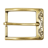 378-3204.SLC.1.jpg 1 ½" Squared Engraved Buckle - Antique Brass Image