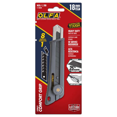 401-9046.SLC.03.jpg 18mm  Rubber-Grip Ratchet-Lock Utility Knife Image