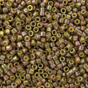 Delica Bead - Olive Opaque AB Gold Luster DB133