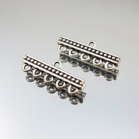 26mm 5 Strand Dots Link - Silver Plate