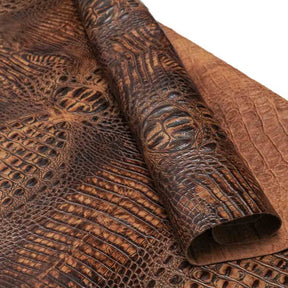 Italian Hornback Embossed Side - Mocha