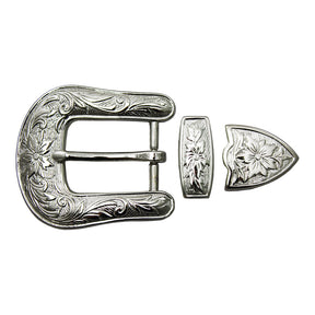 1" Durango Buckle Set - Silver Plate
